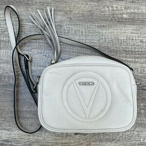 Mario Valentino Nina Leather Crossbody Bag Cream